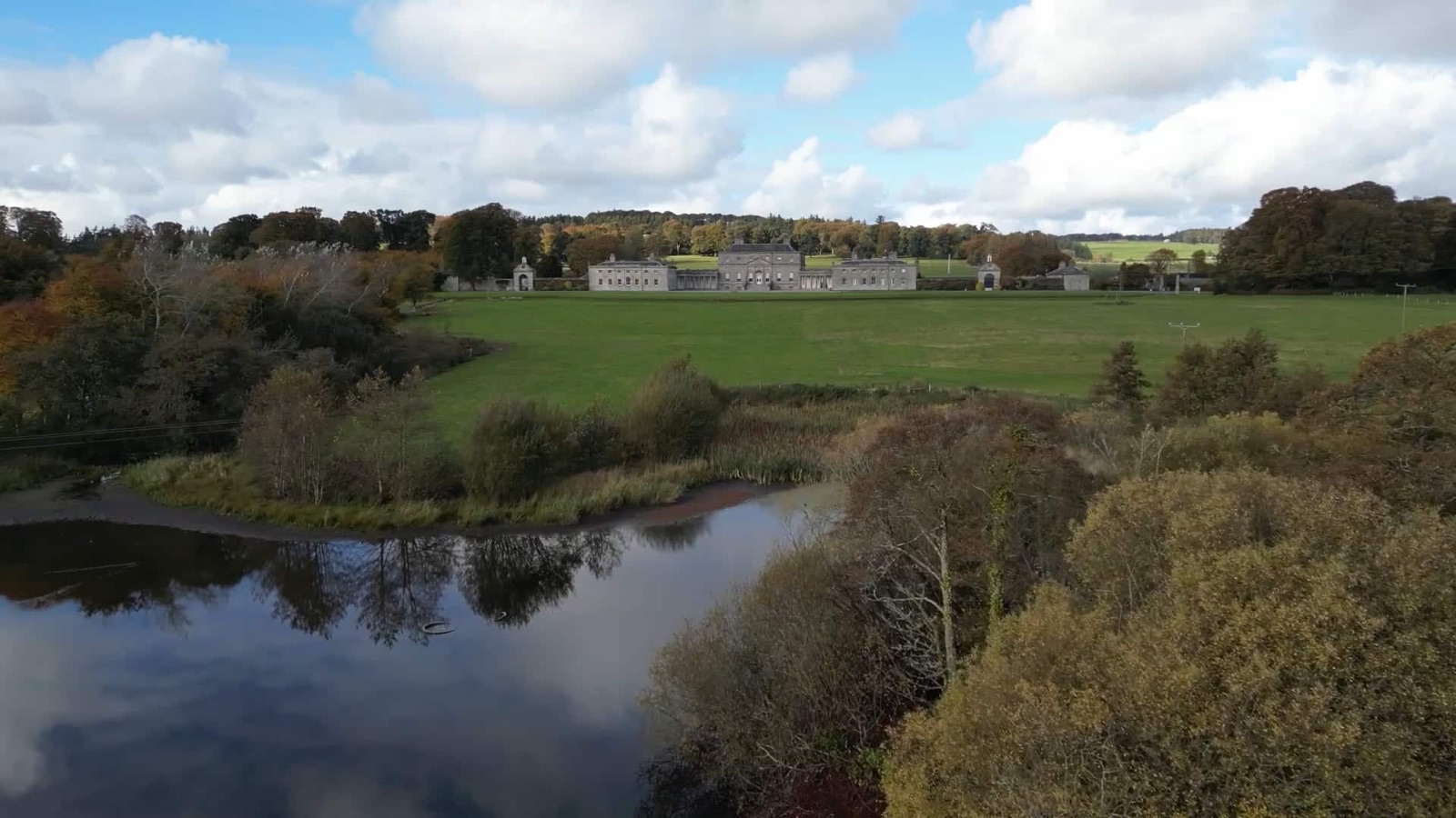 Russborough House and parkland beside the lake